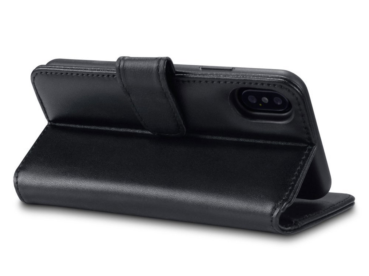 CaseBoutique Leather Bookcase Zwart - Leren iPhone X/Xs hoesje