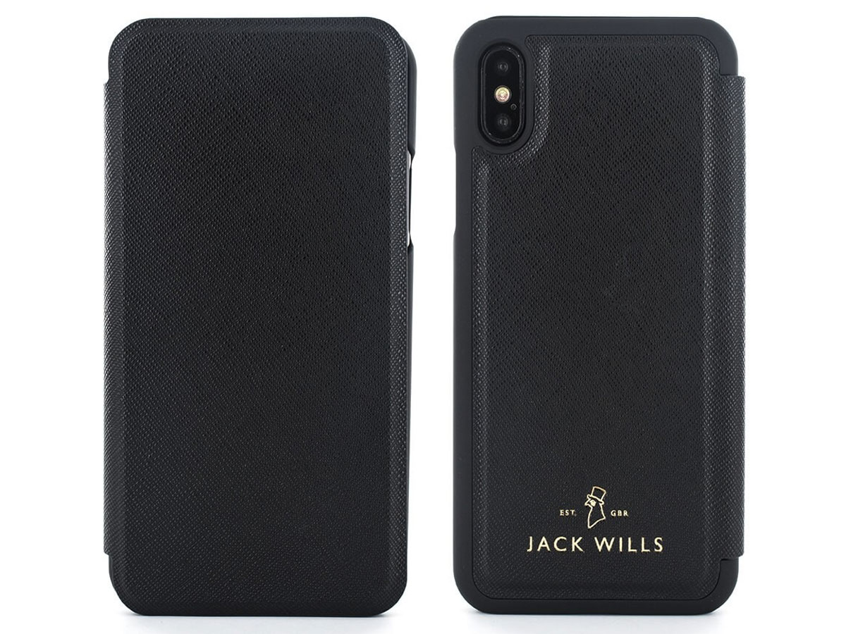 Jack Wills Bayles Folio Zwart - iPhone X/Xs Hoesje