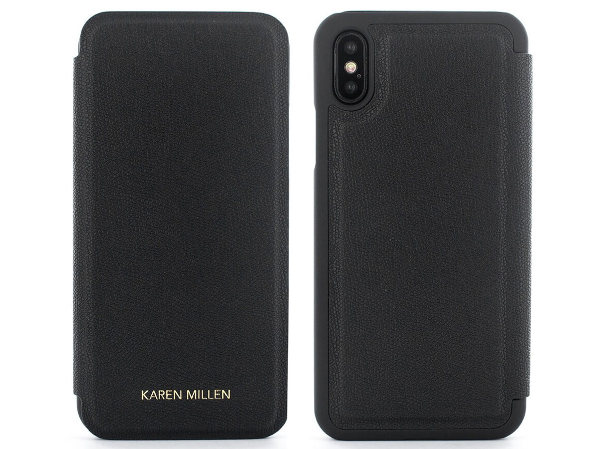 Karen Millen Folio Case Zwart - iPhone X/Xs Hoesje