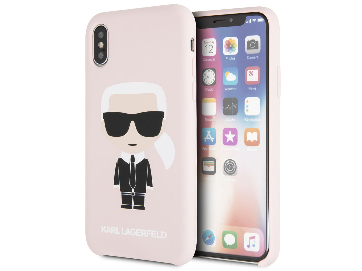 Karl Lagerfeld Iconic Case Roze - iPhone X/Xs hoesje