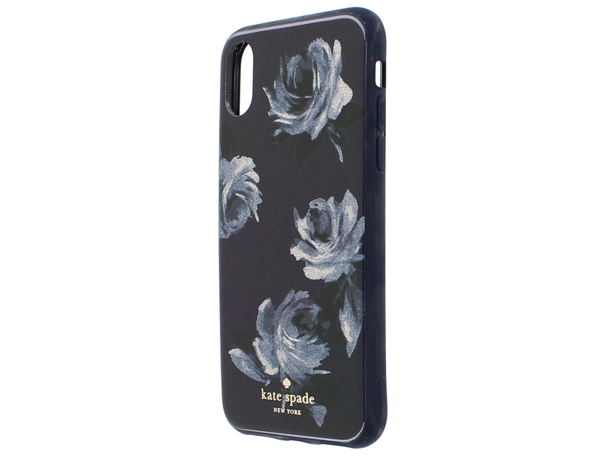 Kate Spade Night Rose Glitter Case - iPhone X/Xs Hoesje