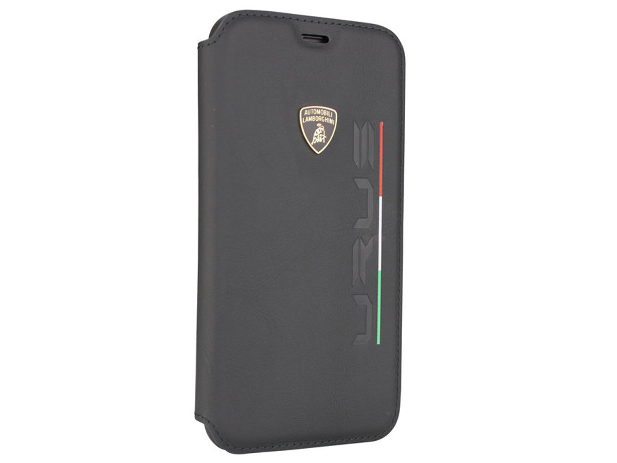 Lamborghini Urus D2 Bookcase Zwart Leer - iPhone X/Xs hoesje