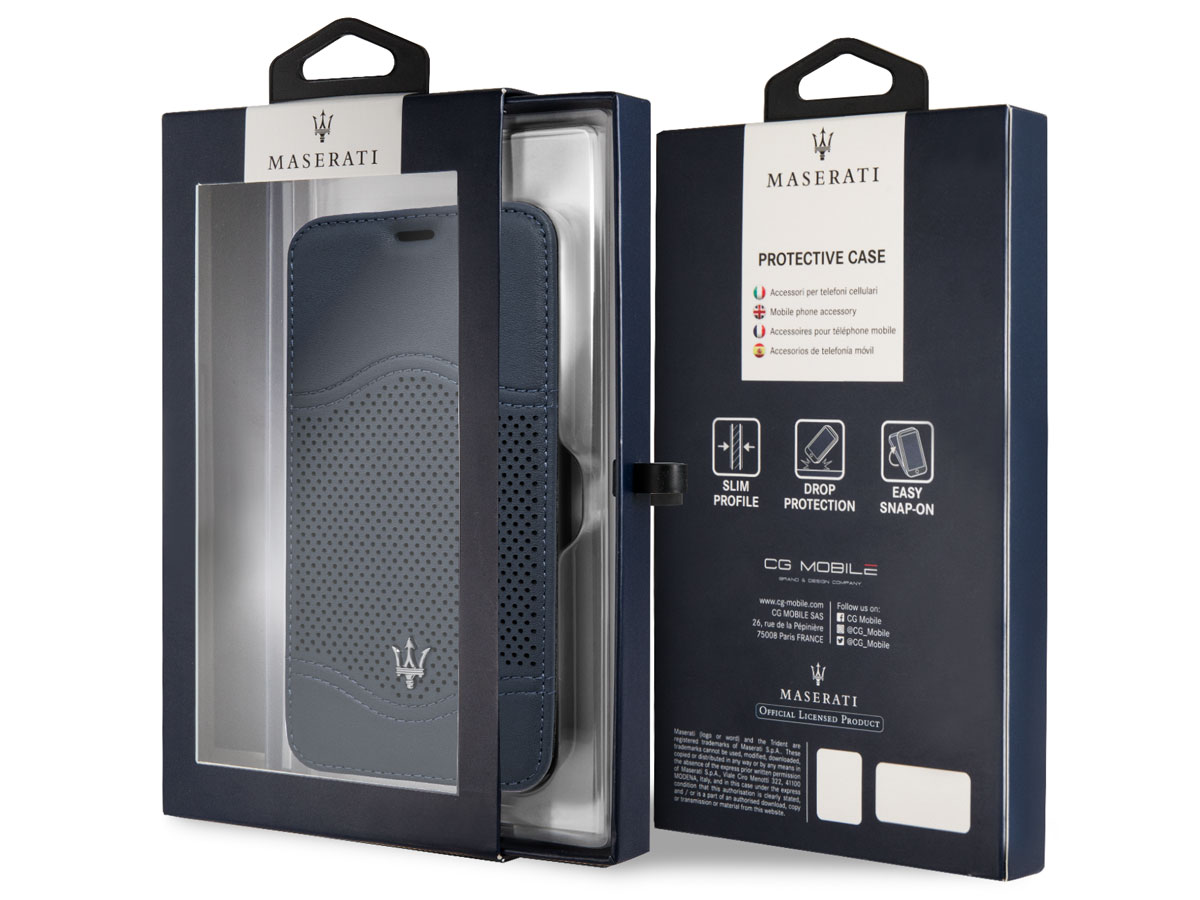 Maserati Leather Bookcase - iPhone X/Xs Hoesje Leer