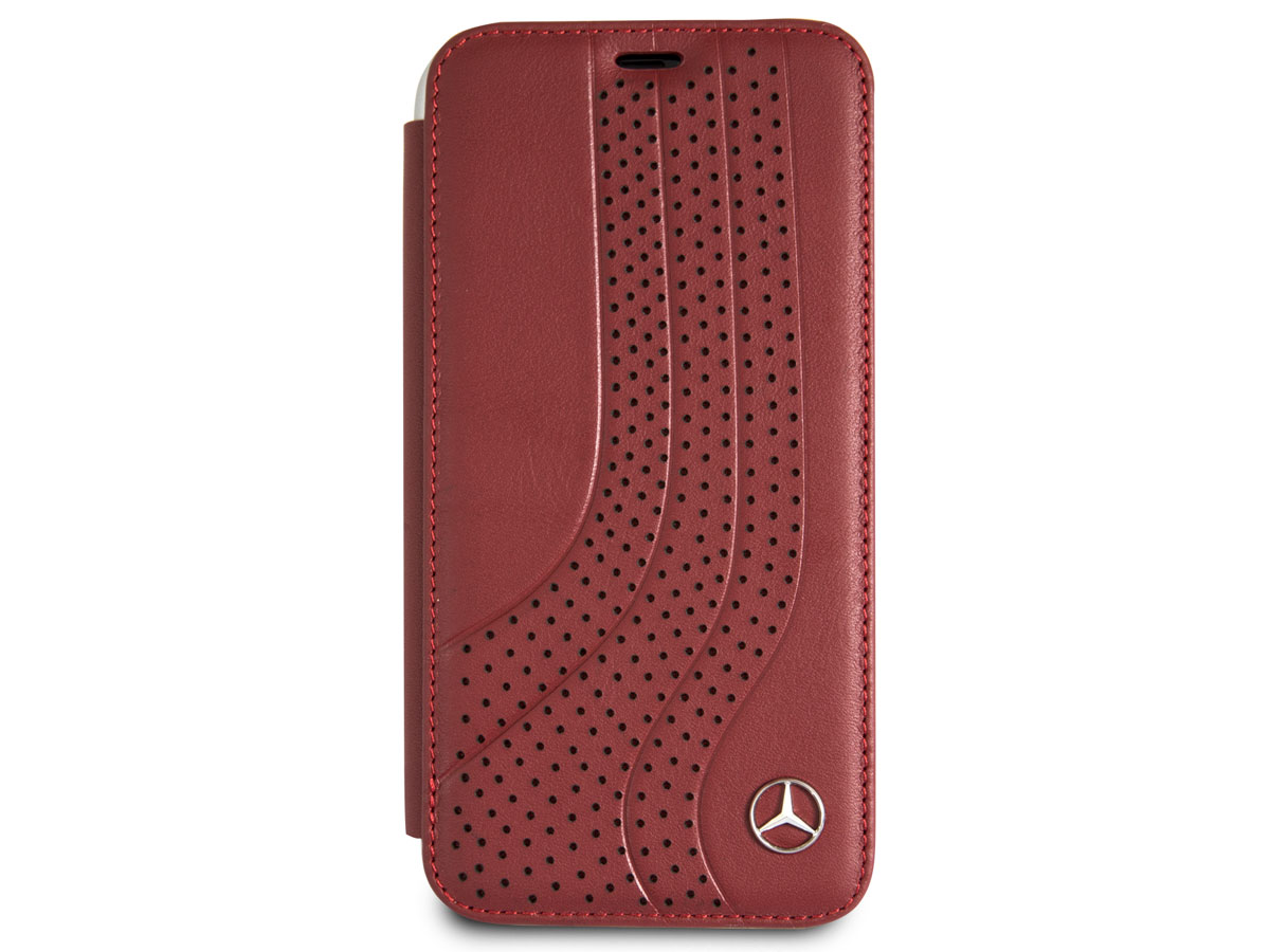 Mercedes-Benz Bookcase Rood Leer - iPhone X/Xs hoesje
