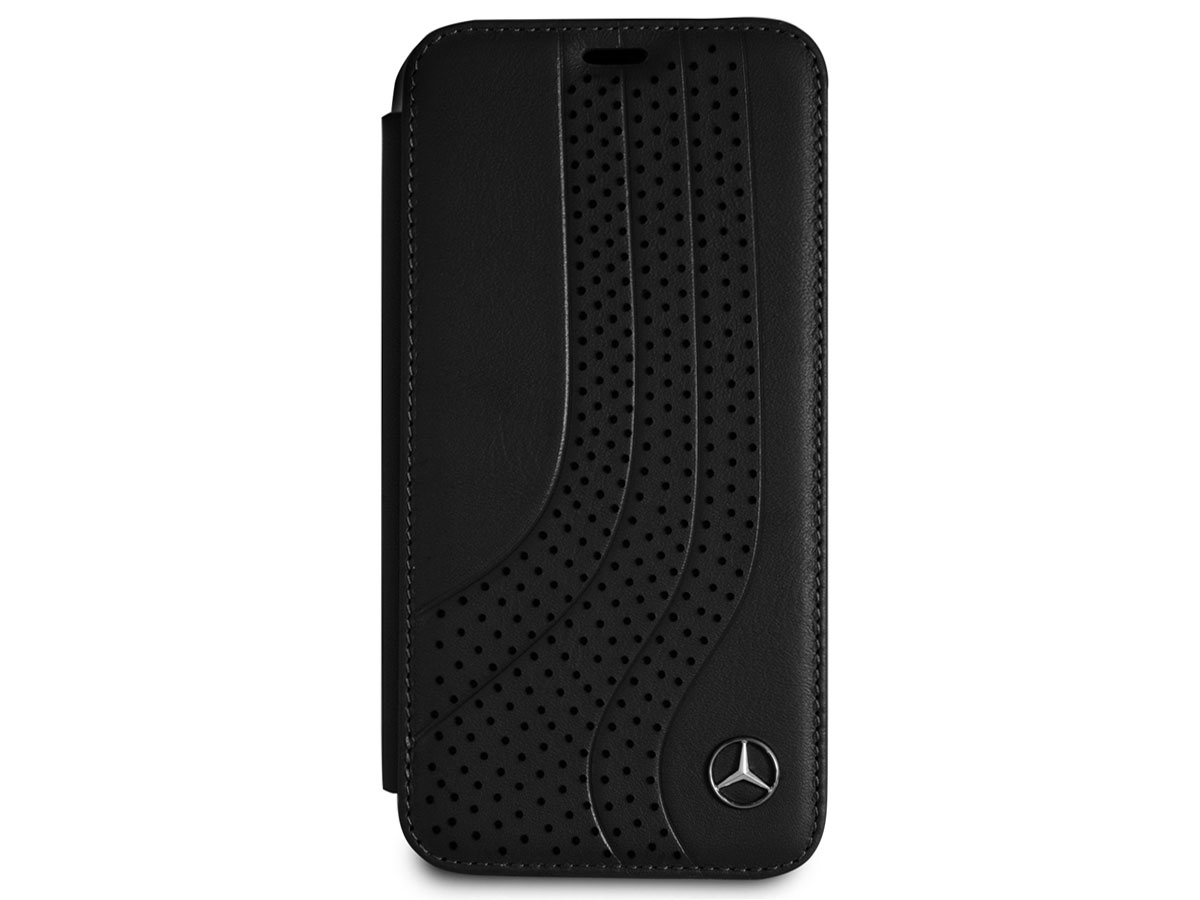 Mercedes-Benz Bookcase Zwart Leer - iPhone X/Xs hoesje