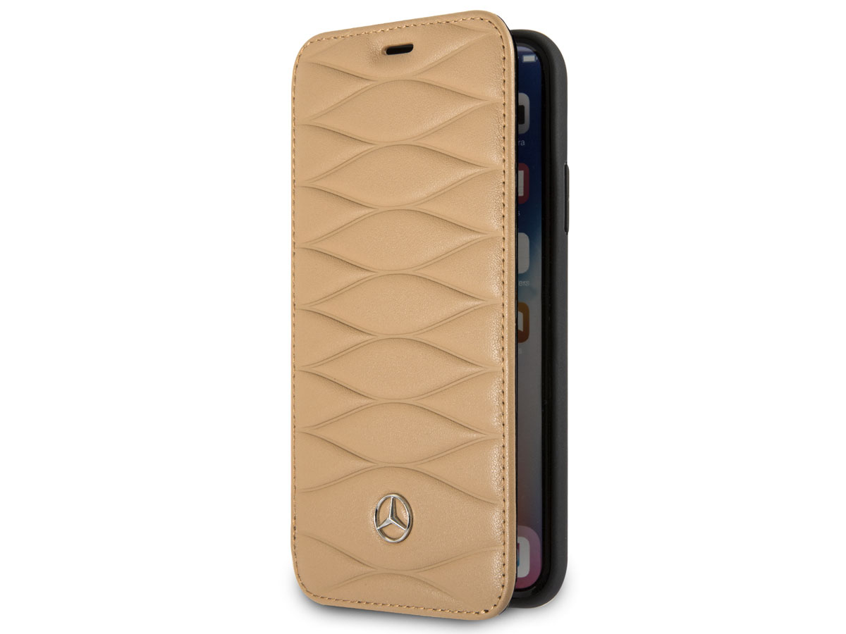 Mercedes-Benz Pattern III Book Bruin - iPhone X/Xs hoesje