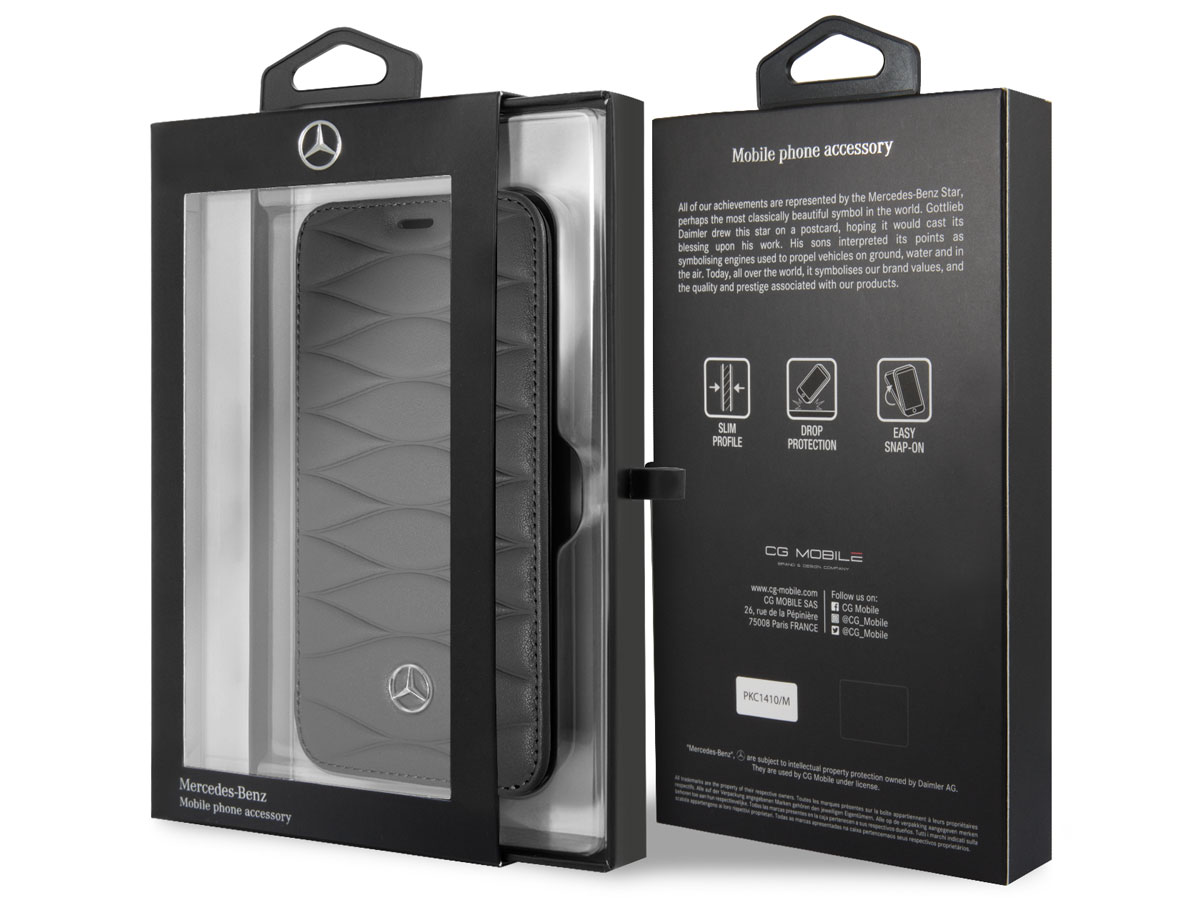 Mercedes-Benz Pattern III Book Grijs - iPhone X/Xs hoesje