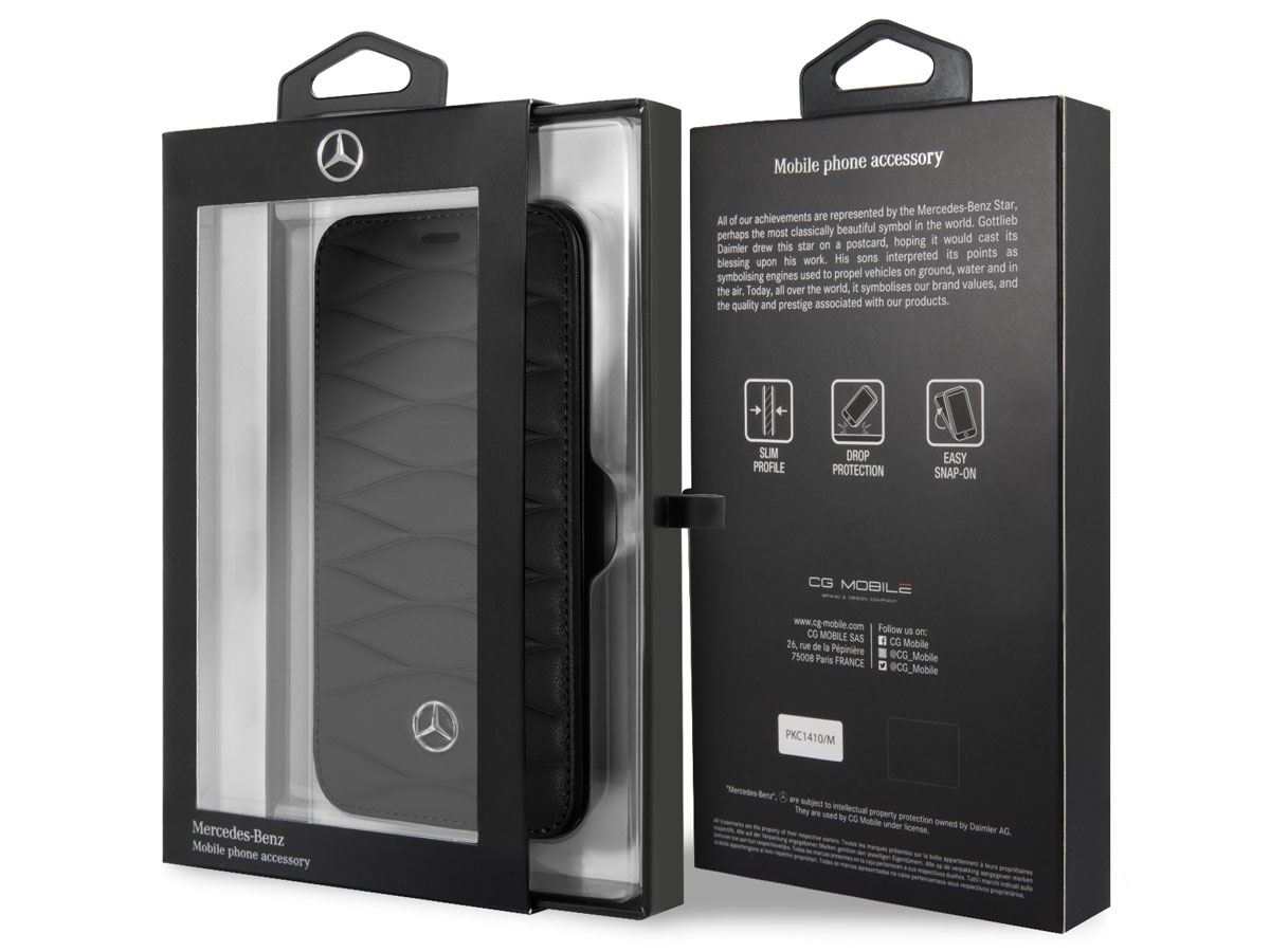 Mercedes-Benz Pattern III Book Zwart - iPhone X/Xs hoesje
