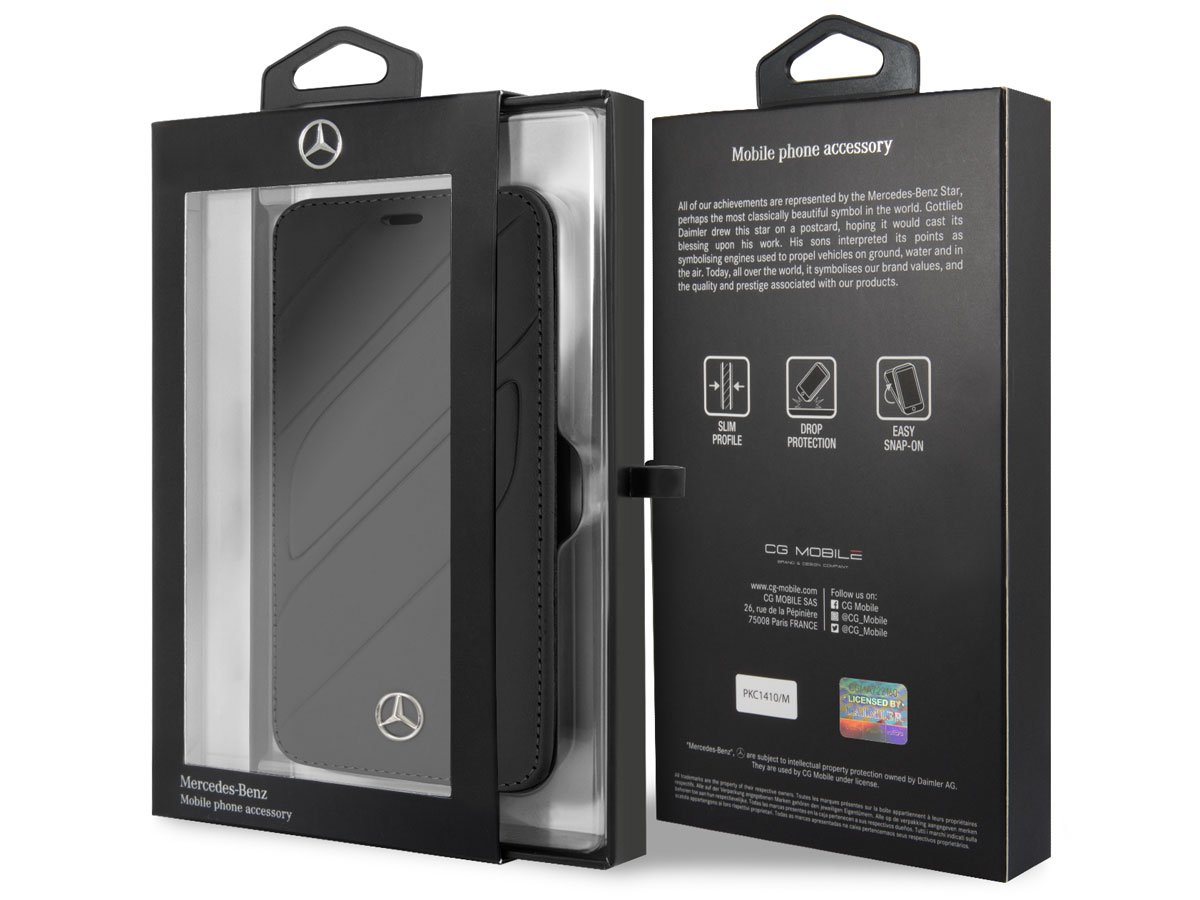Mercedes-Benz Organic Folio Zwart - iPhone X/Xs Hoesje