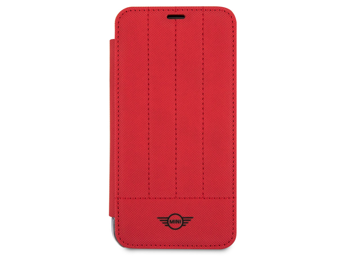 Mini Cooper Stitched Bookcase Rood - iPhone X/Xs hoesje