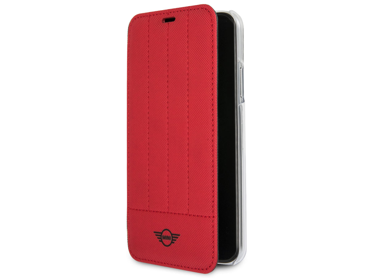 Mini Cooper Stitched Bookcase Rood - iPhone X/Xs hoesje