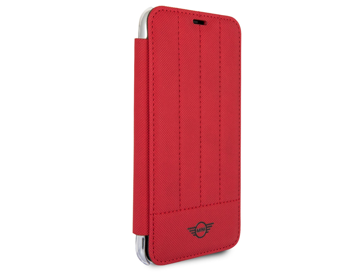 Mini Cooper Stitched Bookcase Rood - iPhone X/Xs hoesje
