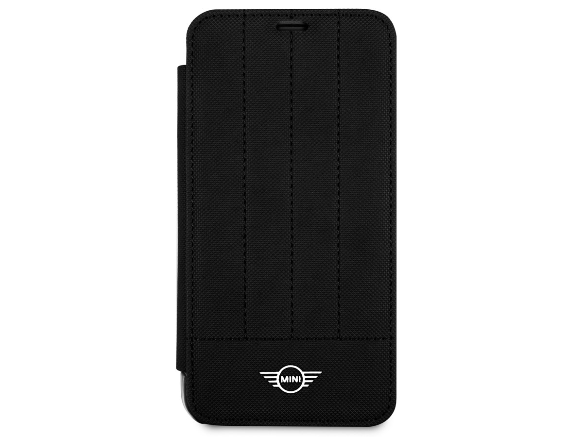 Mini Cooper Stitched Bookcase Zwart - iPhone X/Xs hoesje