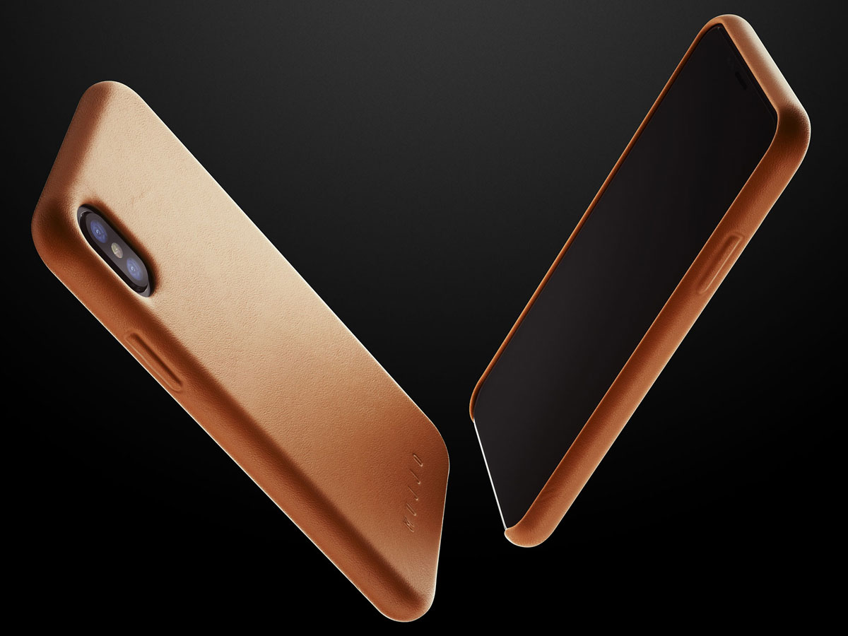 Mujjo Full Leather Case Tan - iPhone X/Xs hoesje