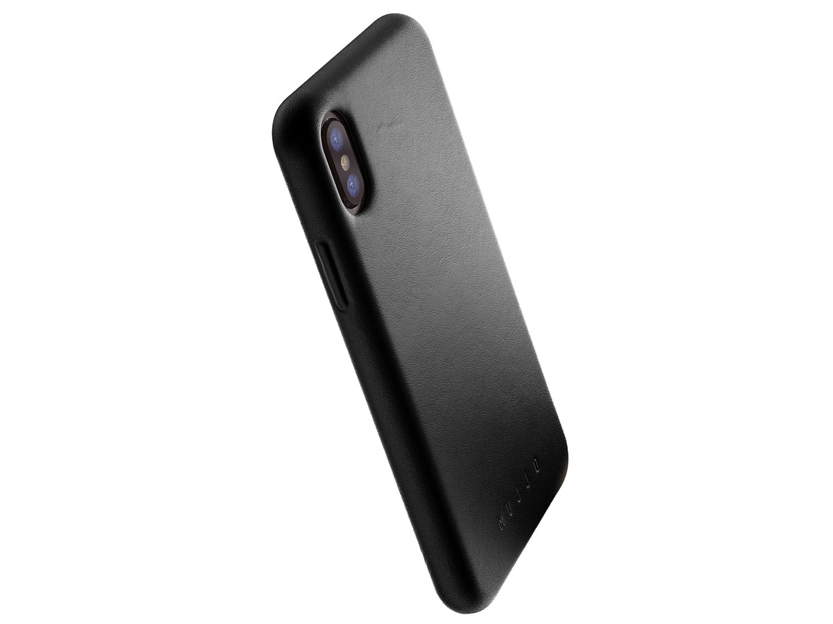 Mujjo Full Leather Case Zwart - iPhone X/Xs hoesje
