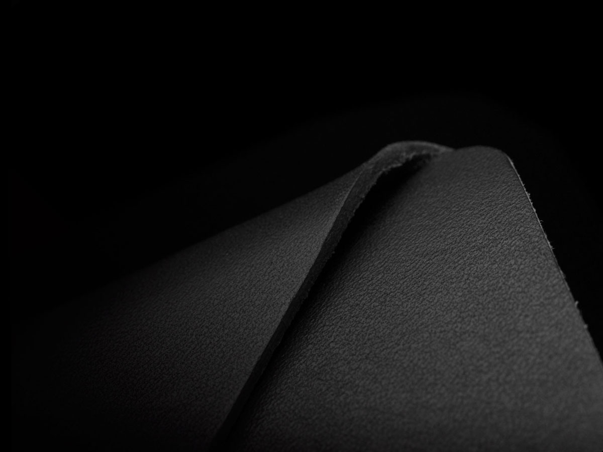 Mujjo Leather Wallet Sleeve Zwart - iPhone X/Xs hoesje