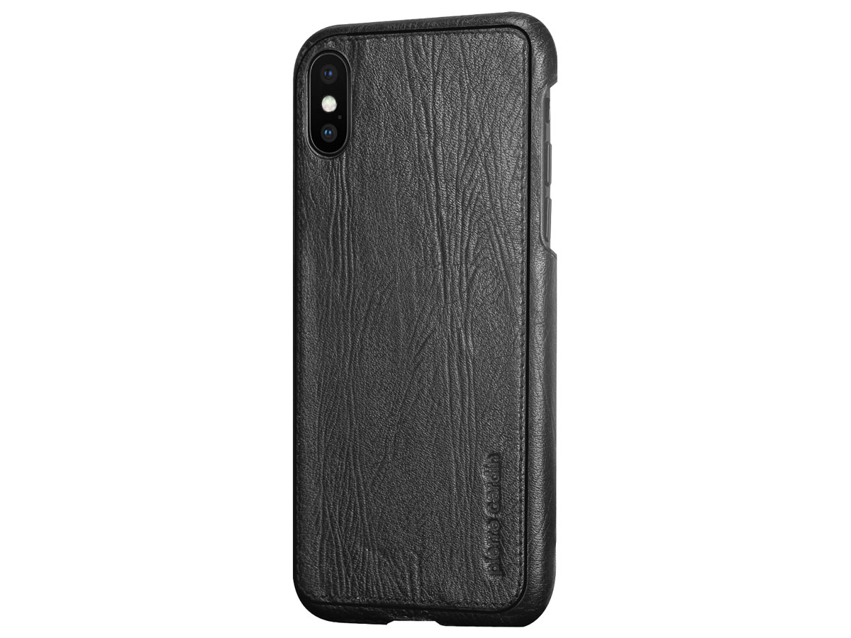 Pierre Cardin Leren Case Zwart - iPhone X/Xs hoesje