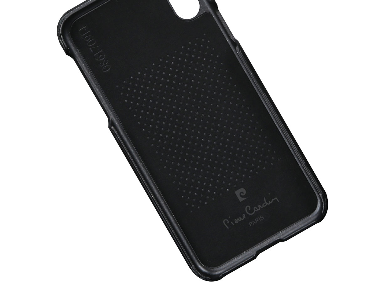 Pierre Cardin Leren Case Zwart - iPhone X/Xs hoesje