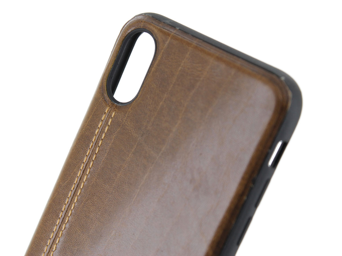 Pierre Cardin Wallet Case Bruin - Leren iPhone X/Xs hoesje