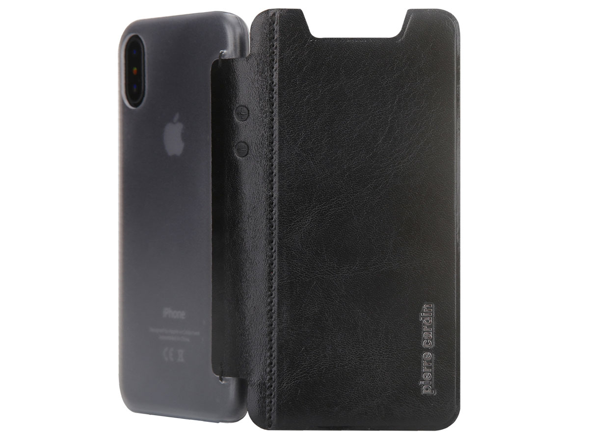 Pierre Cardin Slim Bookcase Zwart - iPhone X/Xs hoesje