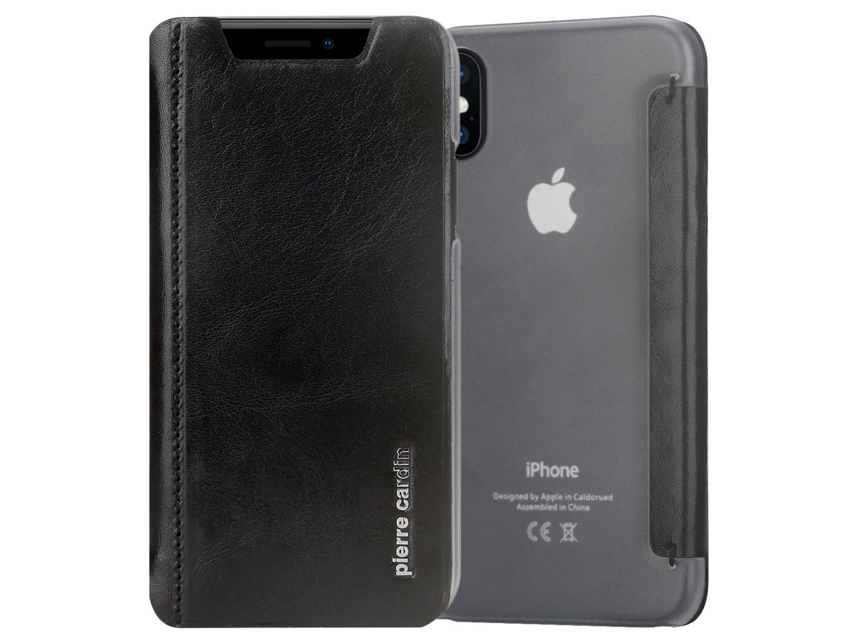 Pierre Cardin Slim Bookcase Zwart - iPhone X/Xs hoesje
