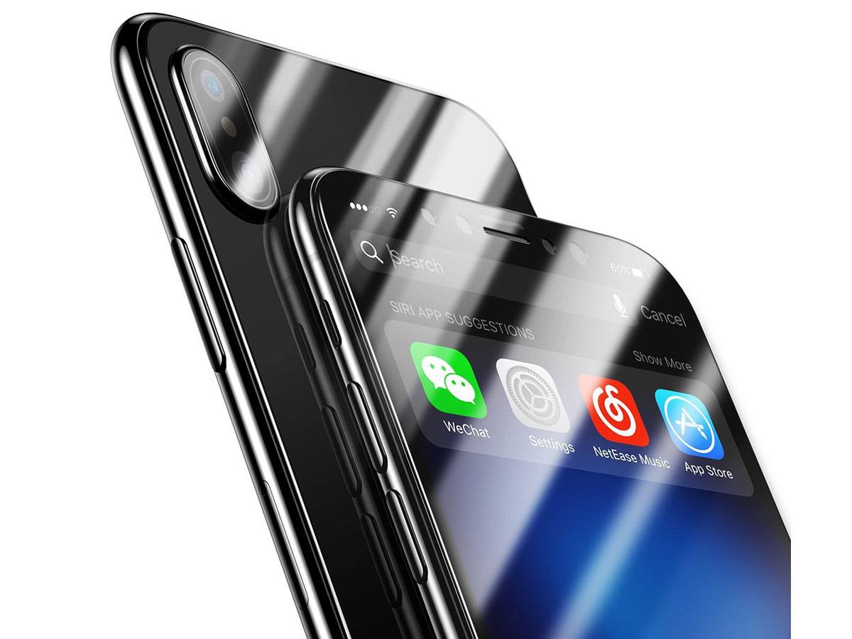 iPhone X/Xs Bodyprotector Zwart - Front & Back Glass
