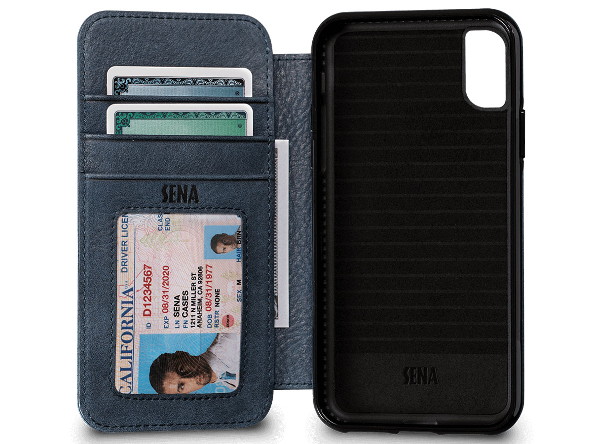 Sena Bence Wallet Book Case Blauw - iPhone X/Xs hoesje