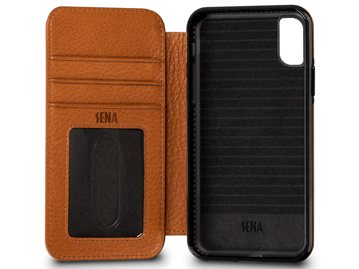 Sena Bence Wallet Book Case Bruin - iPhone X/Xs hoesje
