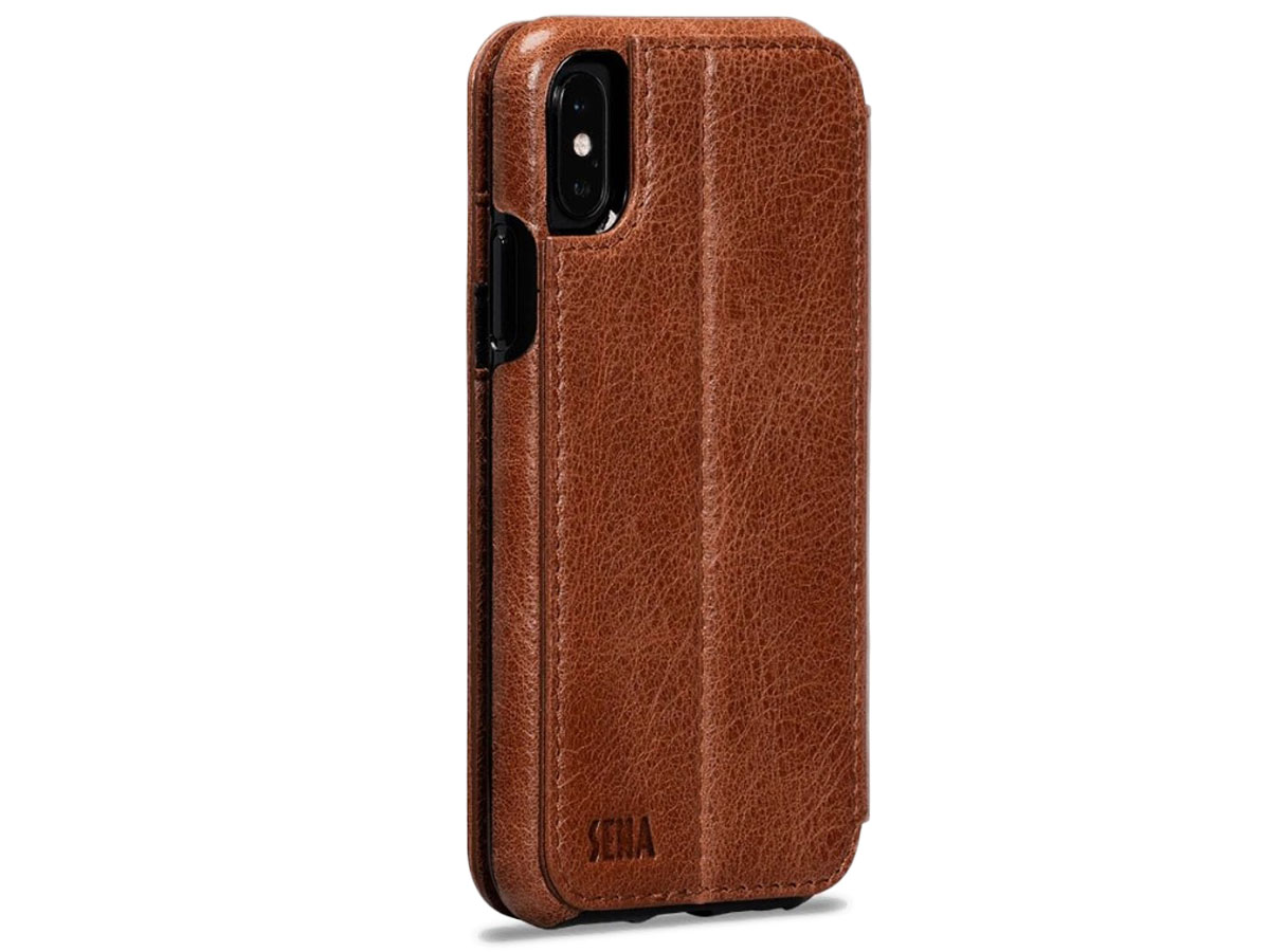 Sena Deen Wallet Book Cognac - iPhone X/Xs Hoesje Leer