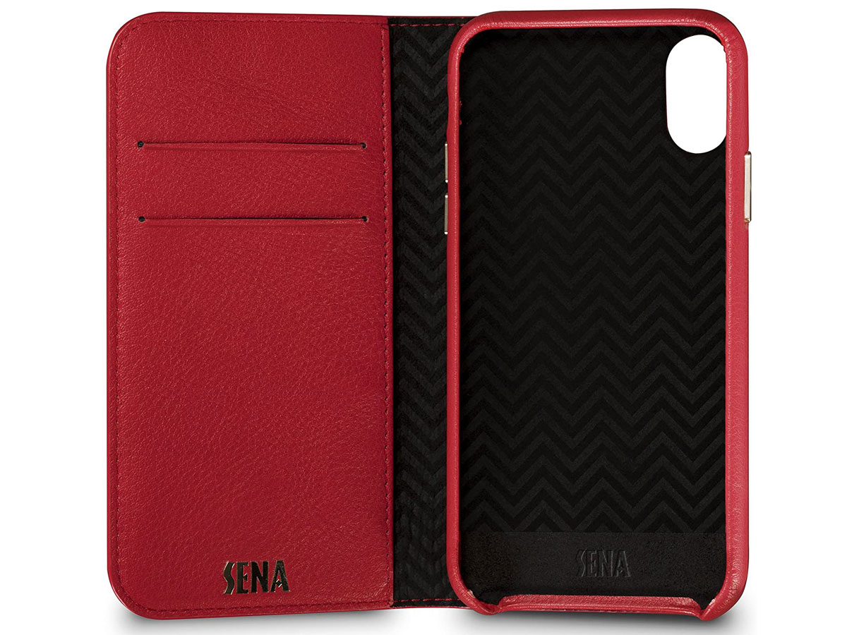 Sena Isa WalletBook Rood Leer - iPhone X/Xs hoesje