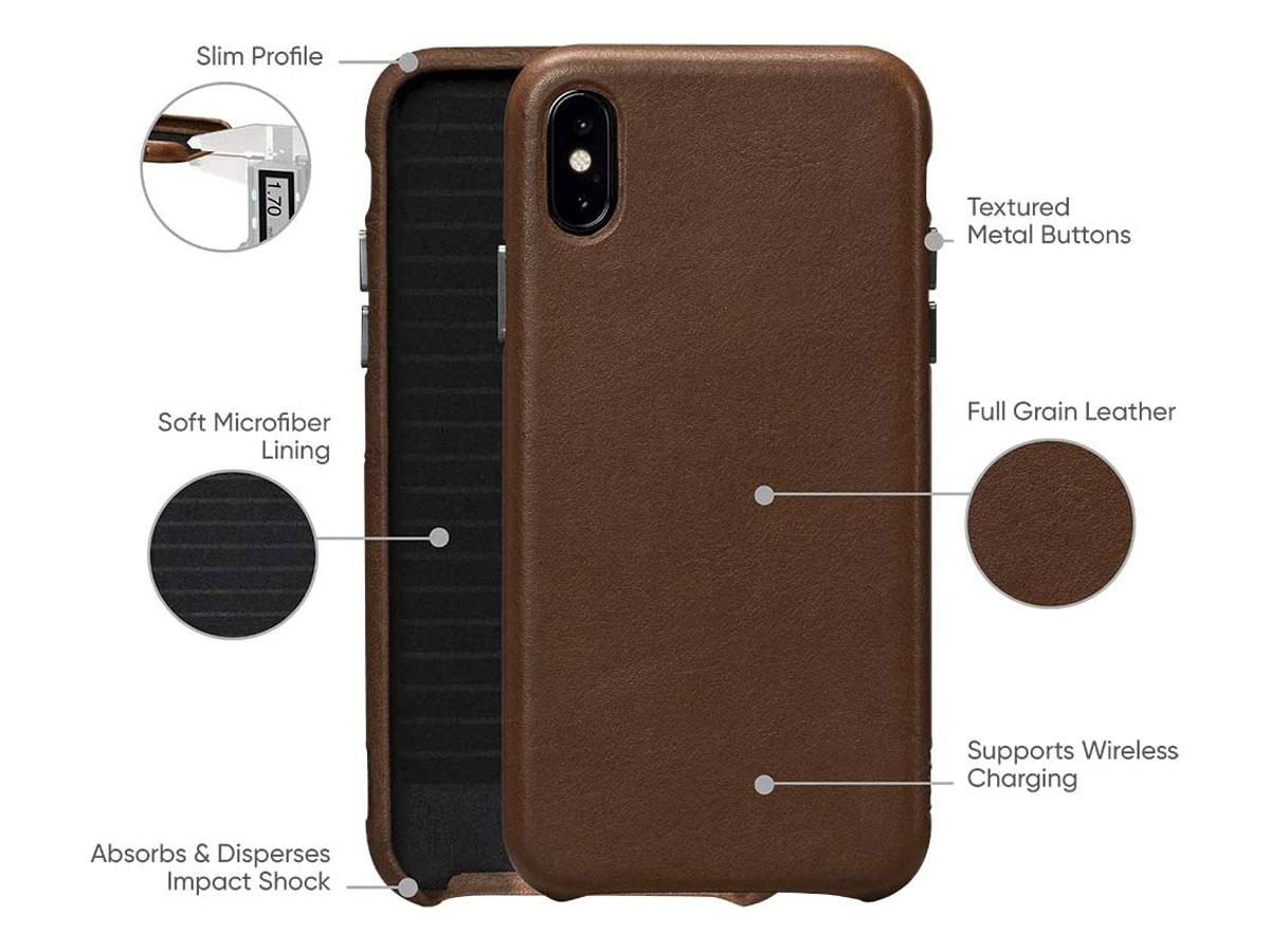 Sena Leather Skin Case Saddle - iPhone X/Xs Hoesje Leer