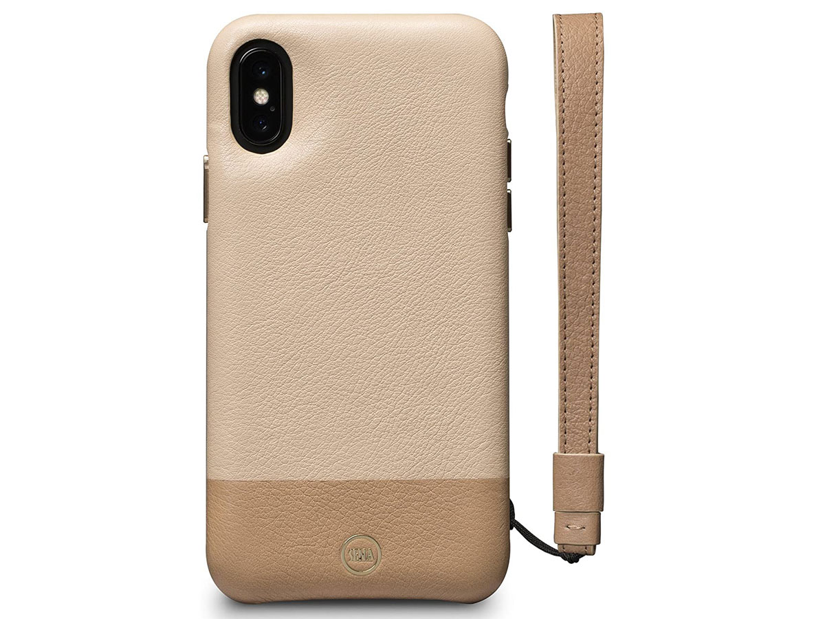 Sena Leather Wristlet Case Beige - iPhone X/Xs Hoesje