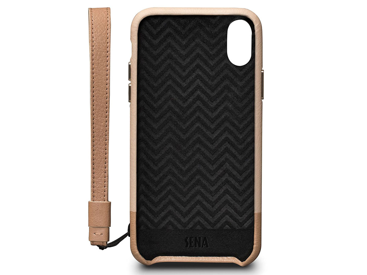 Sena Leather Wristlet Case Beige - iPhone X/Xs Hoesje