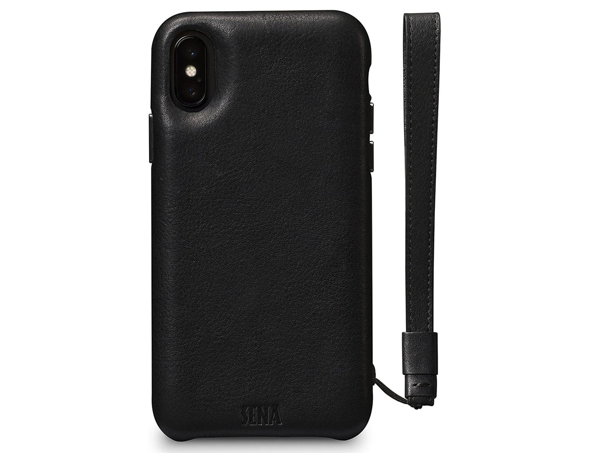Sena Leather Wristlet Case Zwart - iPhone X/Xs Hoesje