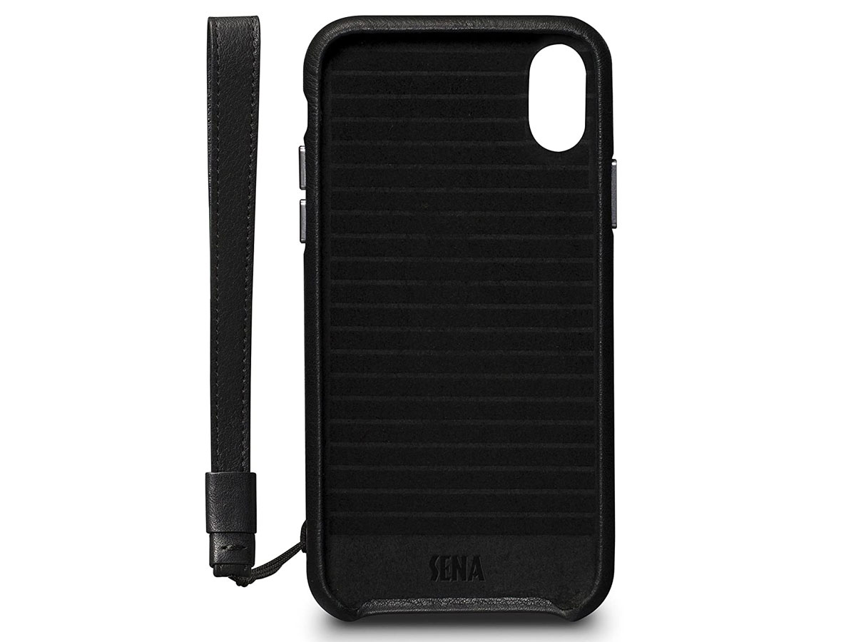 Sena Leather Wristlet Case Zwart - iPhone X/Xs Hoesje