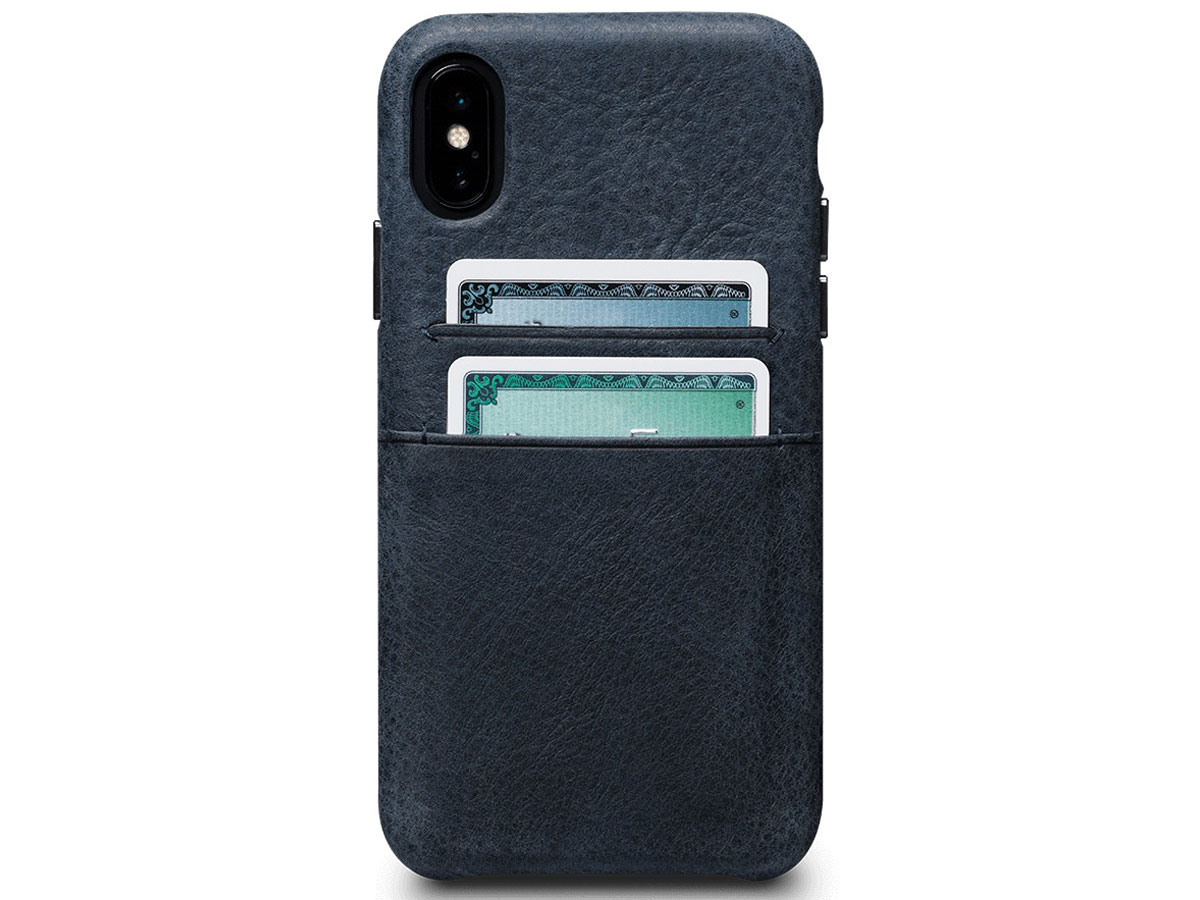 Sena Leather SnapOn Wallet Blauw - iPhone X/Xs Hoesje