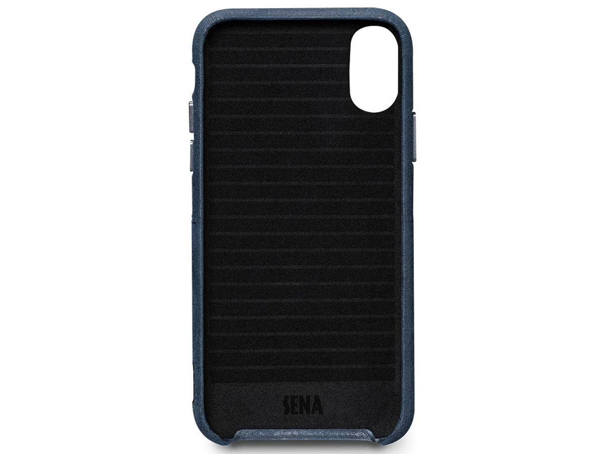 Sena Leather SnapOn Wallet Blauw - iPhone X/Xs Hoesje