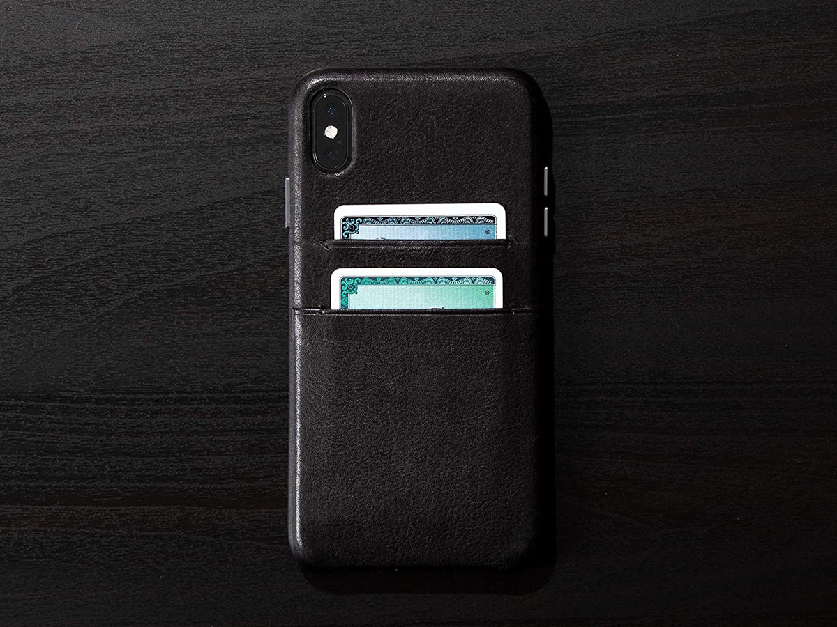 Sena Leather SnapOn Wallet Zwart - iPhone X/Xs Hoesje