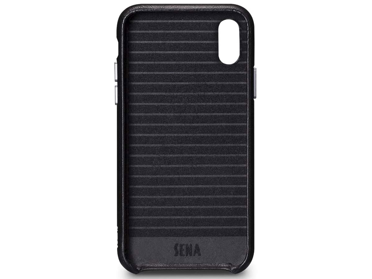 Sena Leather SnapOn Wallet Zwart - iPhone X/Xs Hoesje