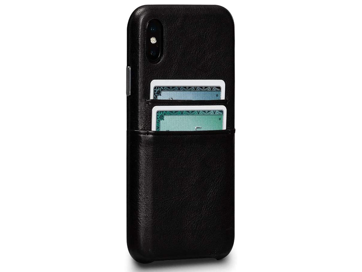 lus excelleren gat Sena SnapOn Wallet Case Zwart Leer | iPhone X/Xs Hoesje