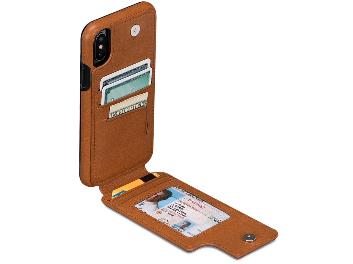 Sena WalletSkin Case Saddle Tan - iPhone X/Xs Hoesje Leer