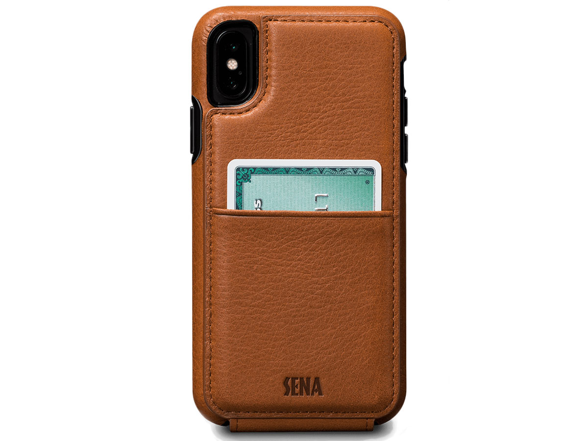 Sena WalletSkin Case Saddle Tan - iPhone X/Xs Hoesje Leer