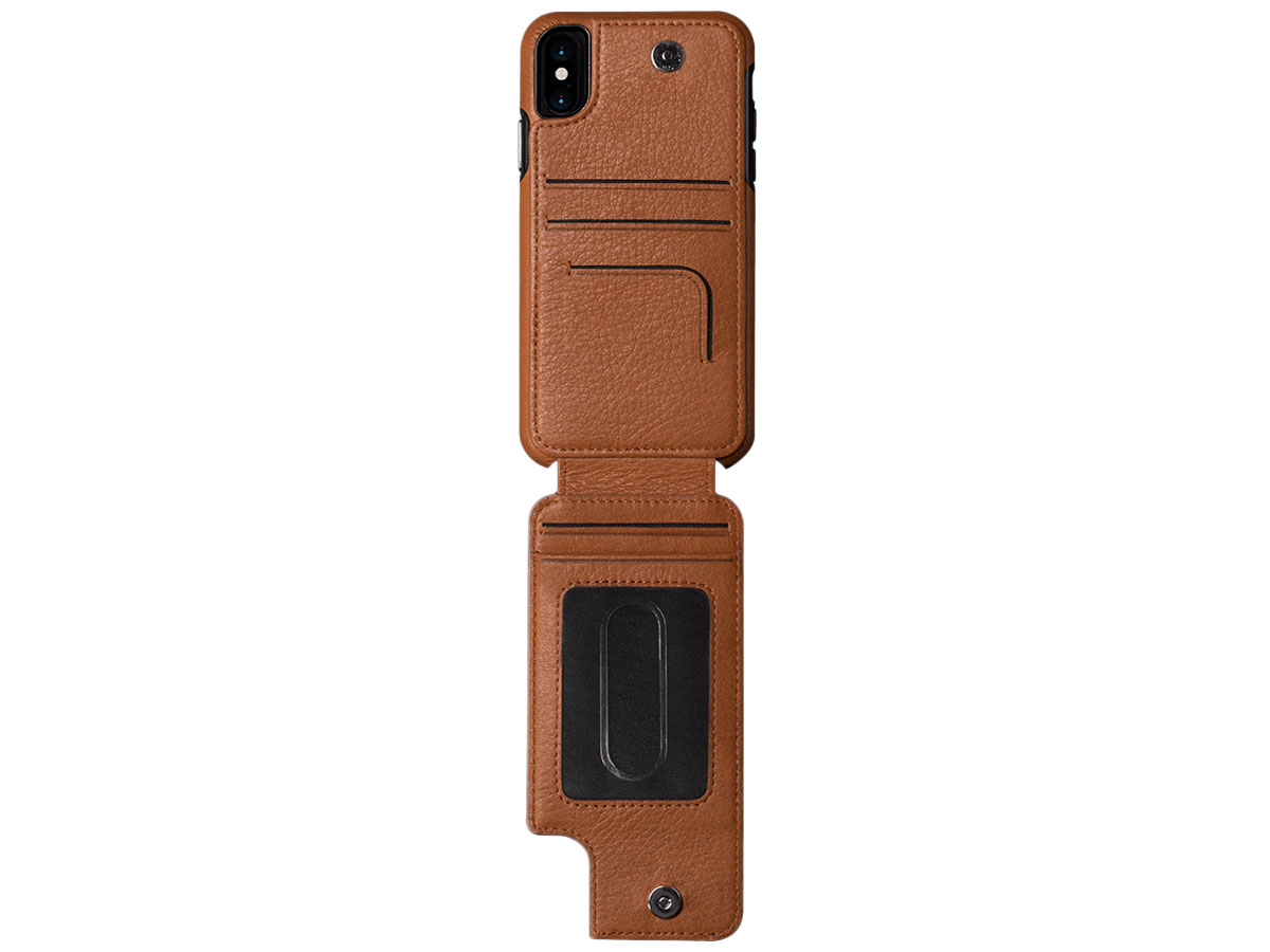 Sena WalletSkin Case Saddle Tan - iPhone X/Xs Hoesje Leer