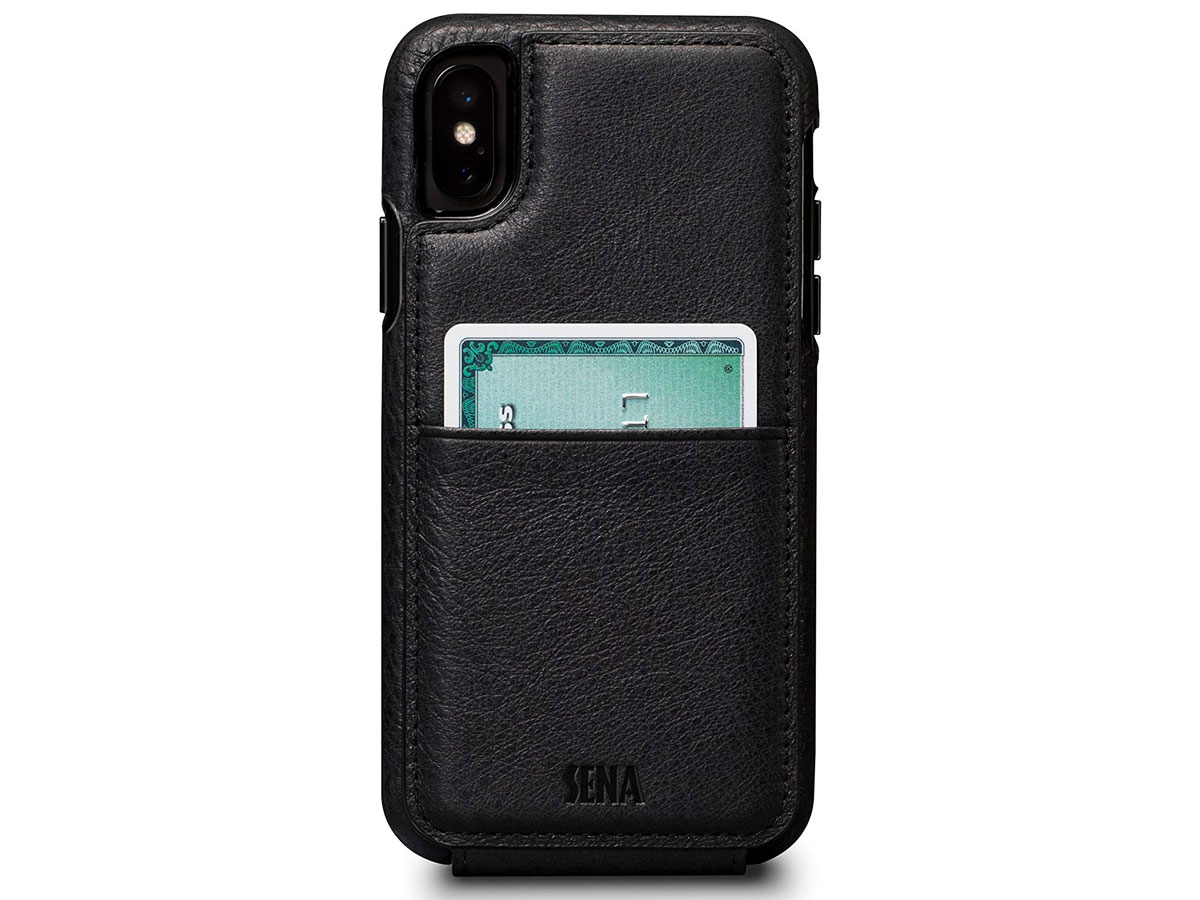 Sena WalletSkin Case Zwart - iPhone X/Xs Hoesje Leer