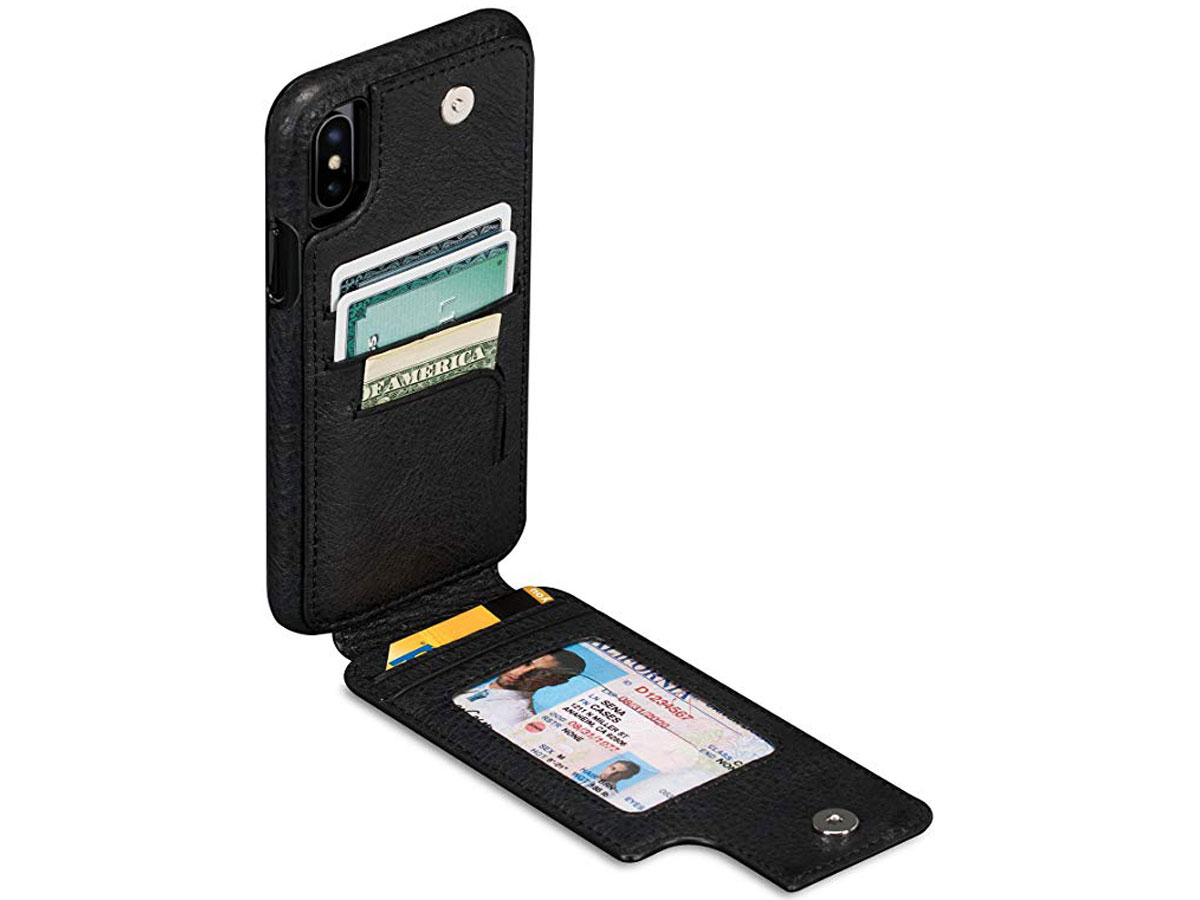 Sena WalletSkin Case Zwart - iPhone X/Xs Hoesje Leer