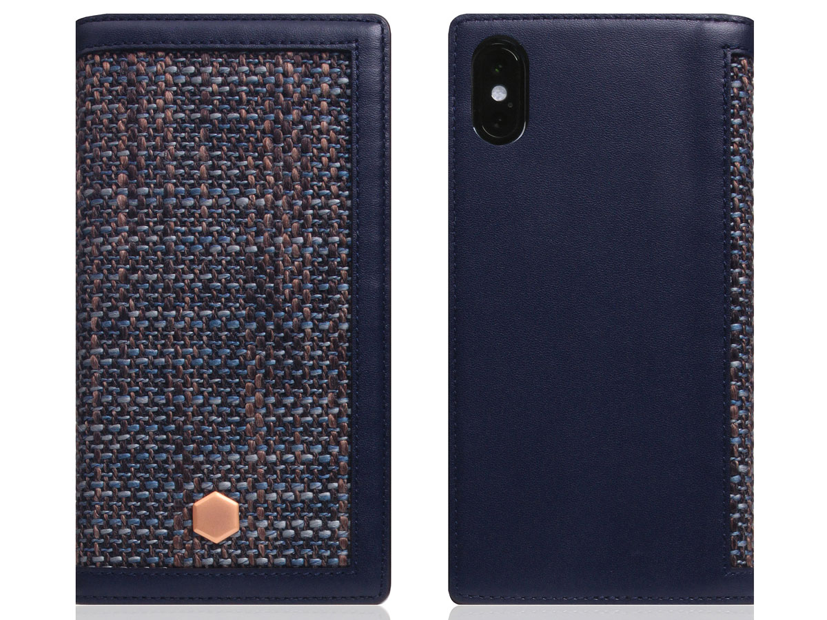 SLG Design D5 CSL Case Navy - Leren iPhone X/Xs hoesje