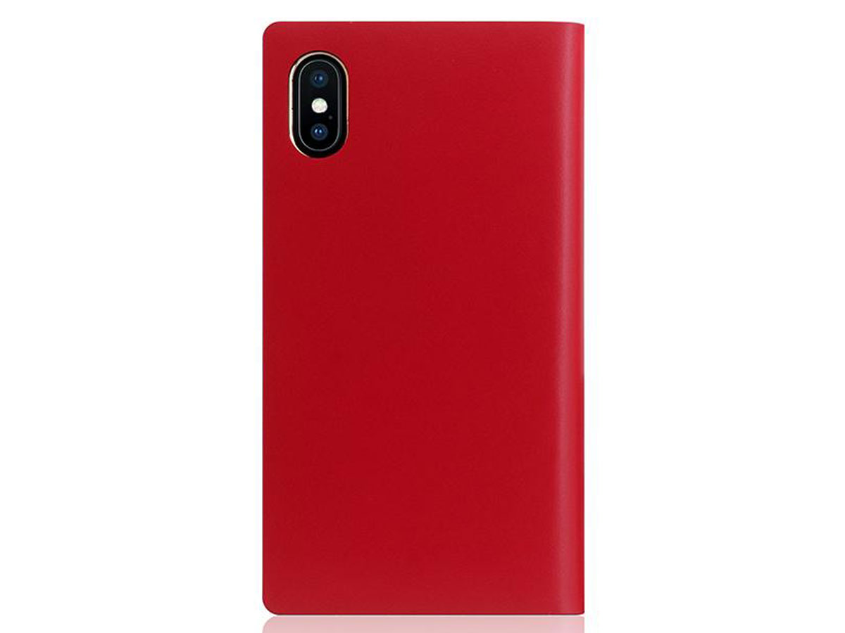 SLG Design D5 CSL Metal Red - Leren iPhone X/Xs hoesje