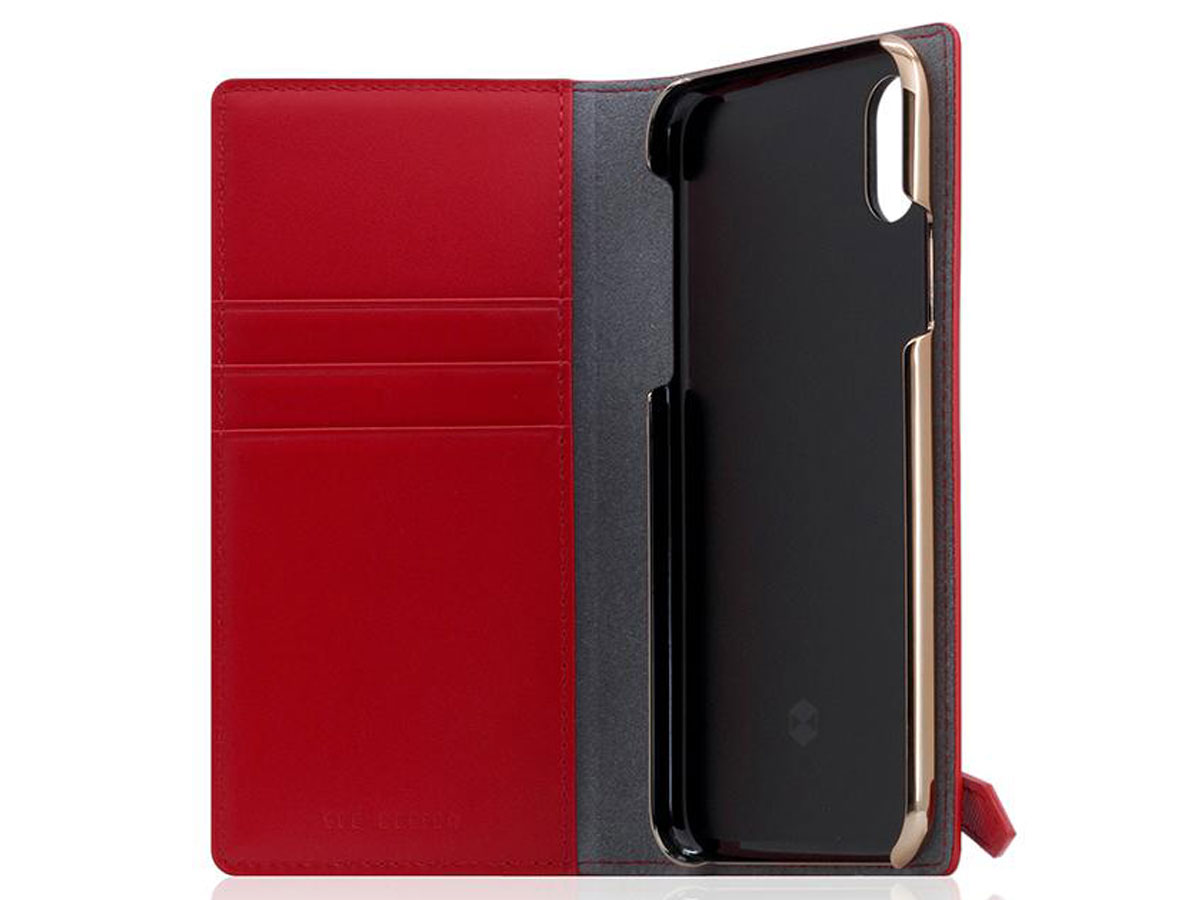 SLG Design D5 CSL Zipper Red - Leren iPhone X/Xs hoesje