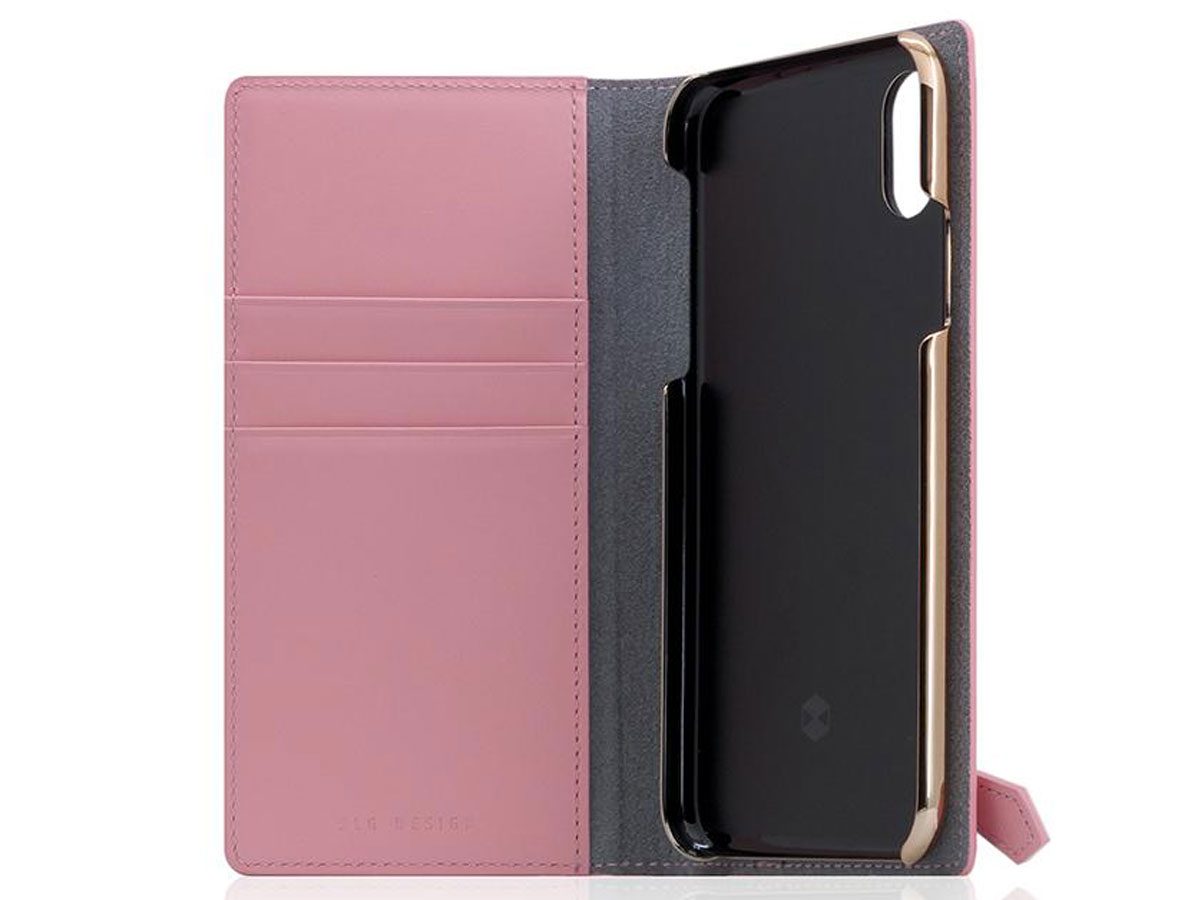 SLG Design D5 CSL Zipper Pink - Leren iPhone X/Xs hoesje
