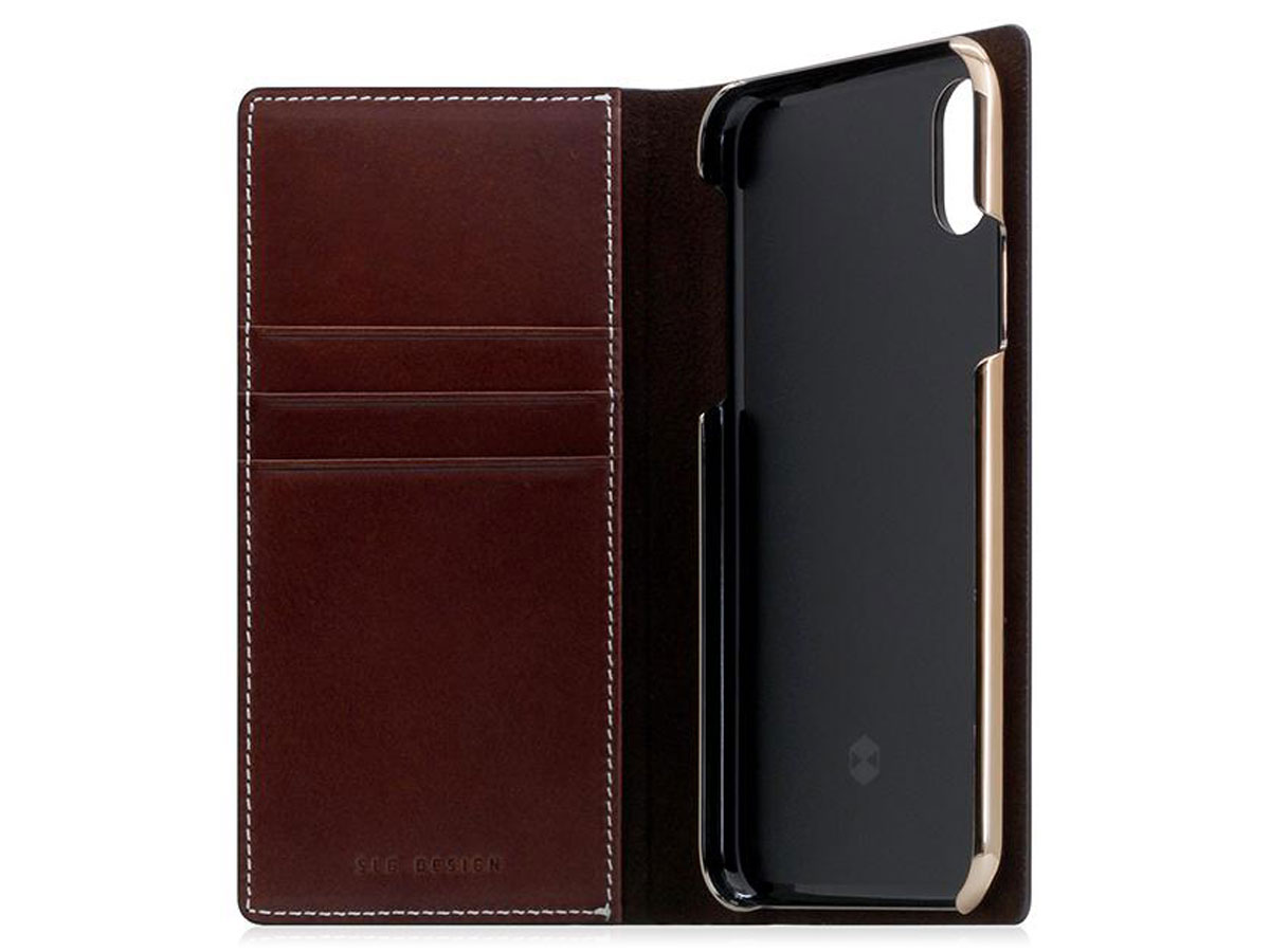 SLG D7 Buttero Leather Case Bruin - iPhone X/Xs hoesje